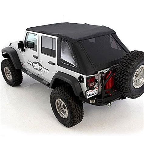 Smittybilt 2007 2018 Jeep Wrangler Jk 4 Door Bowless Soft Top Combo Oem Replacement With Tinted