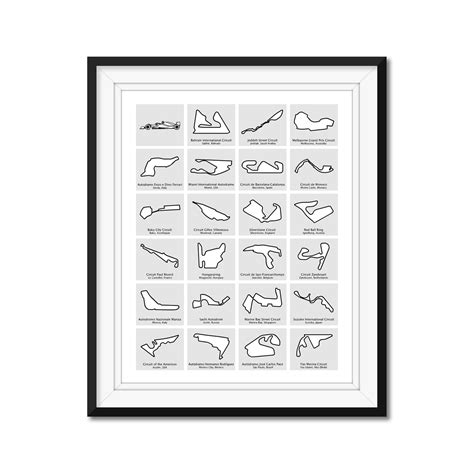 Formula 1 Race Track F1 Circuit 2022 Print Portrait Light Grid