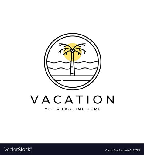 Summer Travel Vacation Logo Concept Design Vector Image