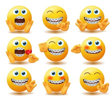 Conjunto De Vectores De Emoticonos De Llaves Emoji Emojis En Personajes