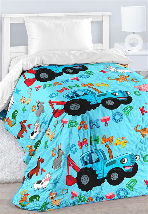 Покрывало Непоседа Синий трактор Алфавит, цвет: голубой, MP002XU04RF1 ...