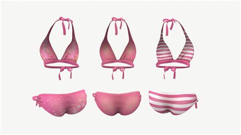 Pink Bikini Swimsuit Colors D Model By Zvanka