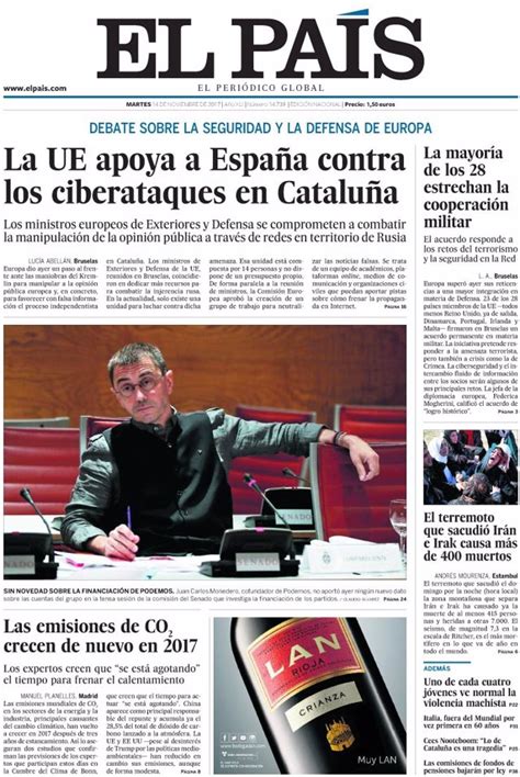 Las Portadas De Los Periódicos De Hoy Martes 14 De Noviembre De 2017