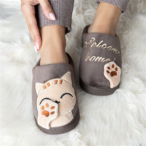 Туфли домашние-тапки р.40-41 LUCKY Коты коричневый полиэстер ...