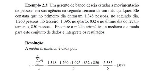 EXEMPLO MEDIA ARITMETICA SIMPLES Estatística Aplicada