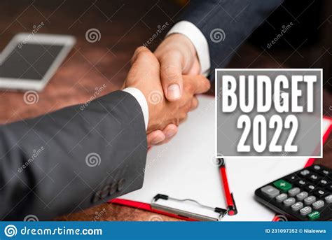 Hand Writing Sign Budget 2022 Word For Estimate Of Income And