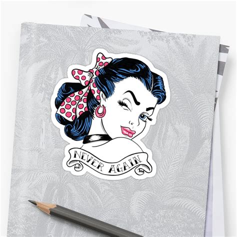 "Never Again Tattoo" Stickers by BunnyThePainter | Redbubble