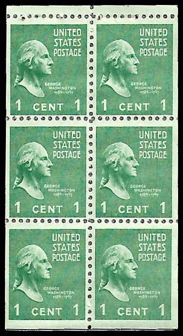 Pcbstamps Us B Bk Pane C X C G Washington Mnh United