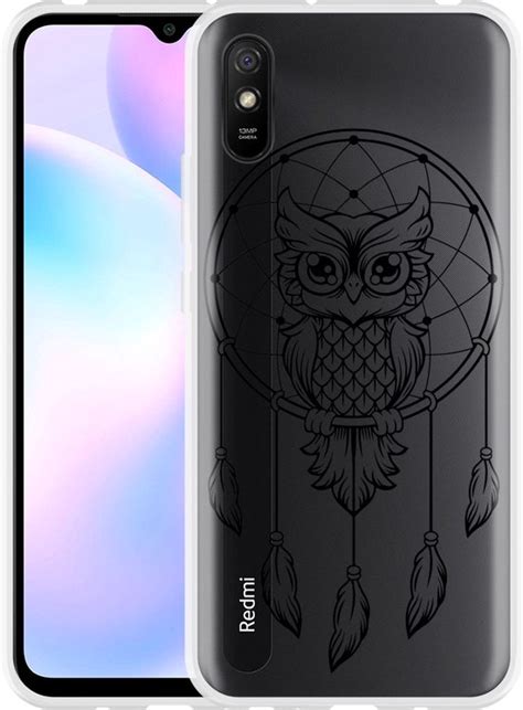 Hoesje Geschikt Voor Xiaomi Redmi 9A Dream Owl Mandala Black Bol