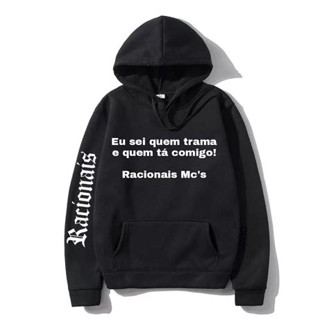 Moletom Canguru Racionais Mc s Blusa de Frio Capuz e Bolso Frase Música