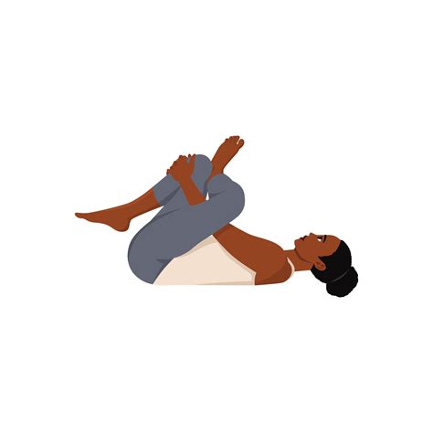 Woman working out at home, doing yoga exercise on floor, lying in Eye