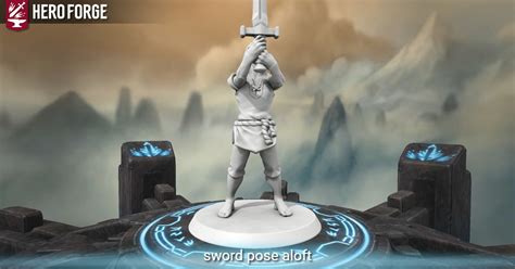 Sword Pose Aloft Made With Hero Forge