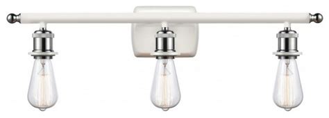 Ballston Bare Bulb Light Bathroom Vanity Light In White And Polished