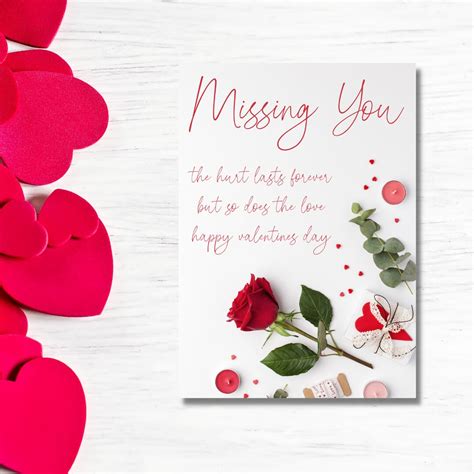 Memorial Card For Valentines Day Graveside Card For Valentines Day