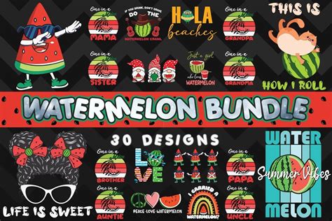 Watermelon Svg Bundle SVG PNG DXF EPS Files For Print A Inspire