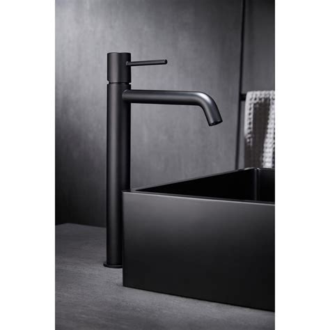 Grifo caño alto de lavabo negro mate Monza IMEX BDM039 3NG