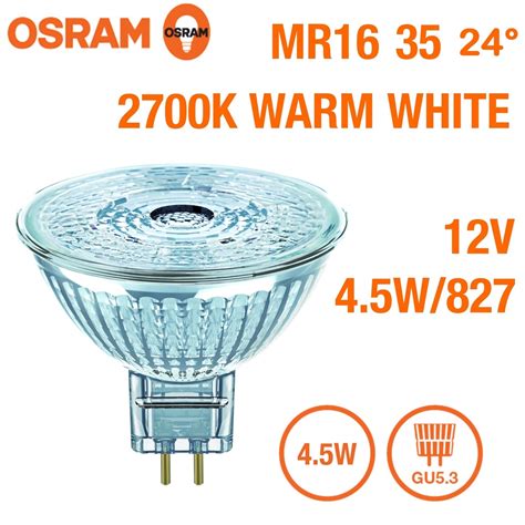 Osram Led Value 4 5w 12v Led Mr16 2700k 24d Gu5 3 380lm Warm White Led