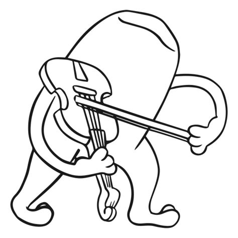 Design Png E Svg De Desenho Preto E Branco De Um Sapo Tocando Violino