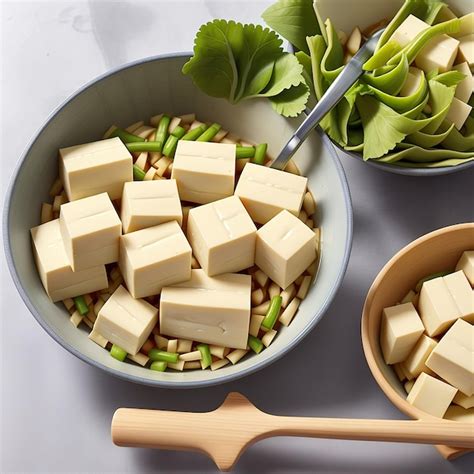 Premium Photo Vegan Meal Cooking Green Beans Salad With Grilled Tofu