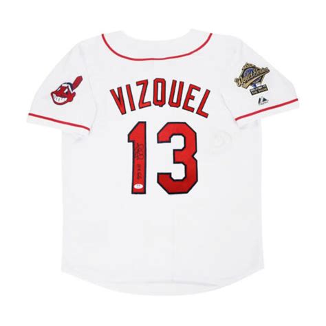 Omar Vizquel Signed Cleveland Indians Home World Series Jersey Psa