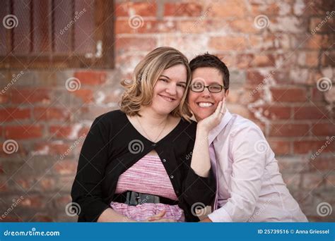 Lesbian Couple Outdoors Stock Photo Image Of Human Eyeglasses