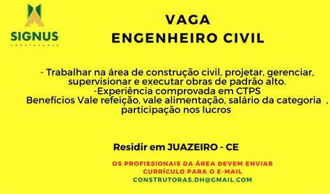 Vaga Para Engenheiro Civil Portal Vagas