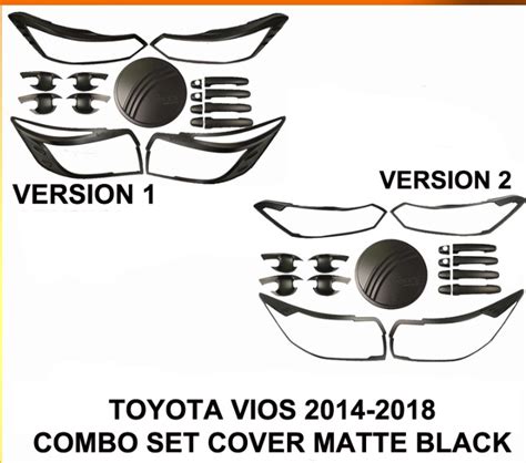 Toyota Vios To Garnish Combo Set Cover Matte Black