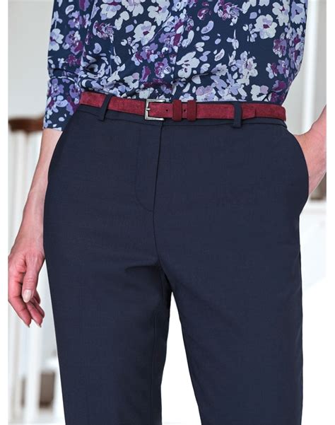 Navy Wool Slim Leg Trouser Pure Collection