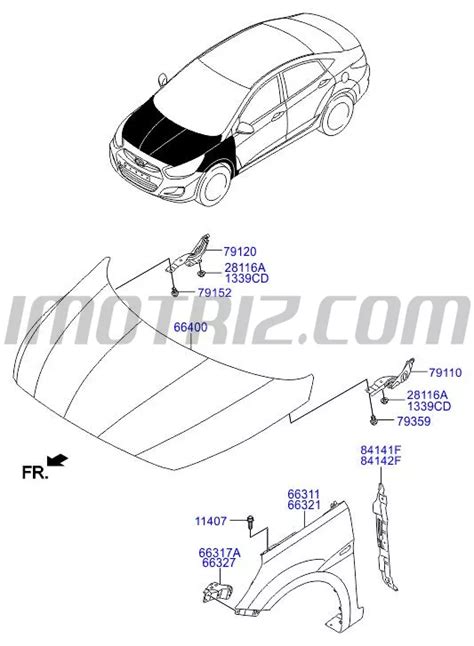 Bisagra Capot Der Accent Rb 1R Marca Hyundai Genuine Parts