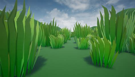 Low Poly Grass Unreal Engine 4 Asset 3d Model Cgtrader