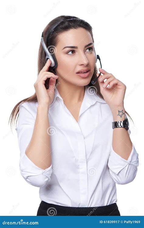 Support Phone Operator In Headset Stock Image Image Of Call Operator