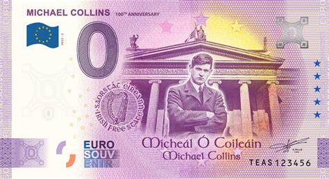 Commemorative Michael Collins 100th Anniversary 0 Euro Banknote