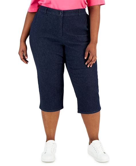 Karen Scott Plus Size Comfort Capri Jeans Created For Macys Macys