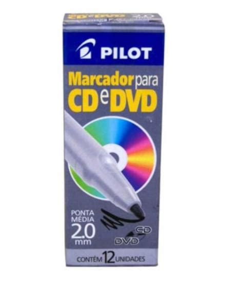 Caneta Marcador Permanente Cd Dvd Mm Preta Caixa Unidades