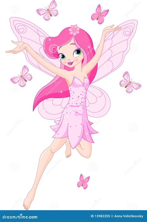 Cute Pink Spring Fairy Stock Vector Illustration Of Imagination 13982205