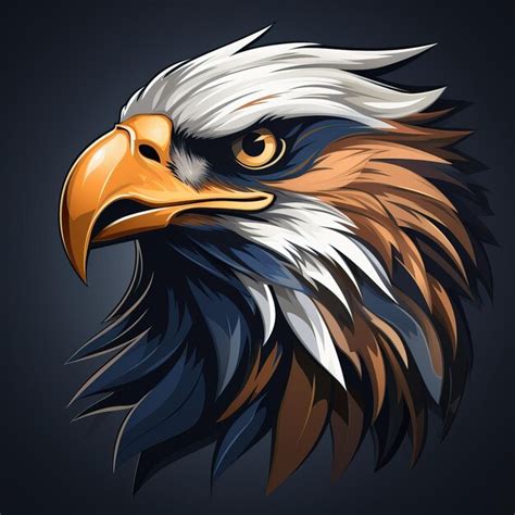 Premium Photo | A drawing of an eagle with a blue background