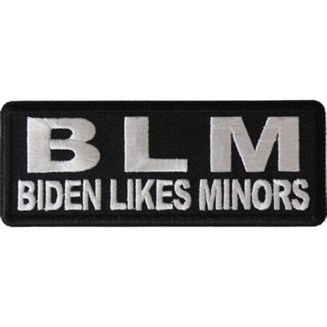 Embroidered Patch Iron On BLM Biden Likes Minors Black Lives Matter