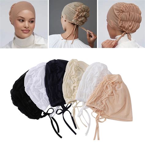 Soft Muslim Underscarf Pleated Inner Hijab Caps Islam Turban Cap Bonnet