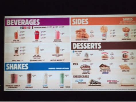 Burger King Menu Beverages