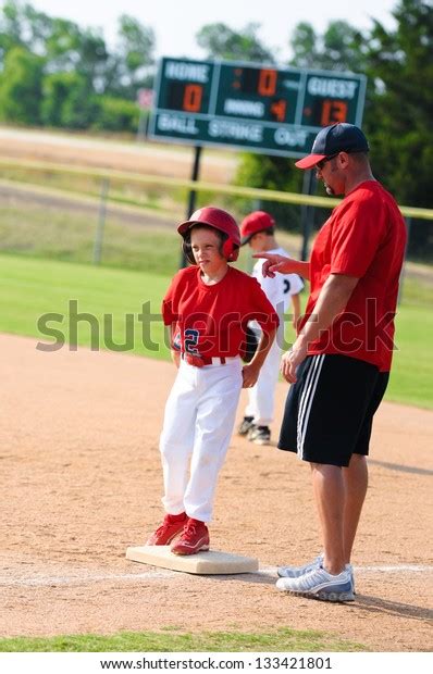 Baseball Coach Giving Instruction Player First Stock Photo Edit Now