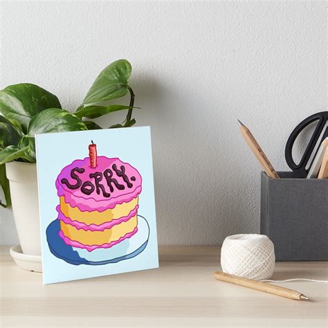 Spongebob Sorry Cake Art Board Print For Sale By Yellowwpaint