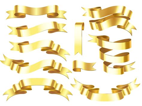 Yellow Golden Ribbon Banner Clip Art