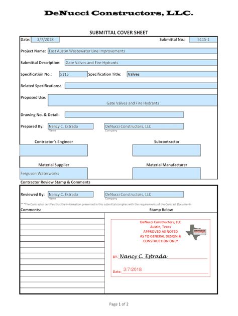 Fillable Online Ftp Austintexas S E Austin Ww Submittal