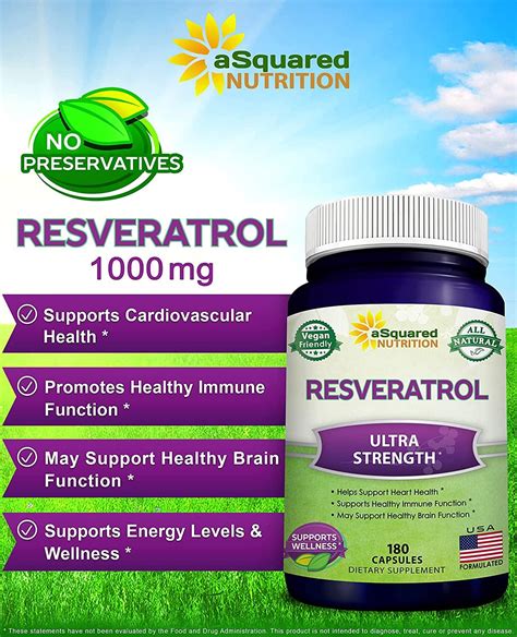 Asquared Nutrition Mg Natural Resveratrol Max Strength