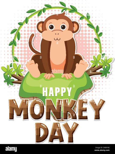 Monkey day text banner design illustration Stock Vector Image & Art - Alamy