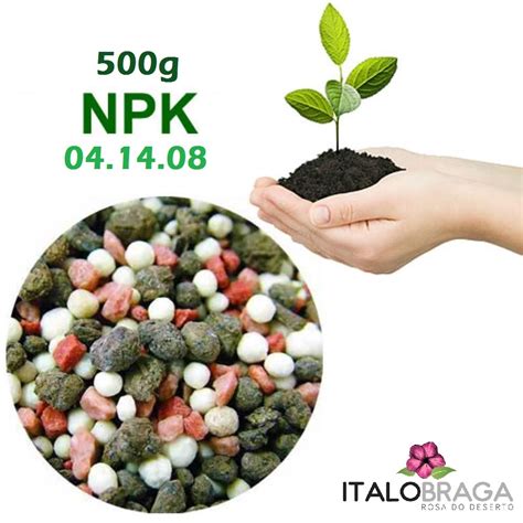 500g Adubo Fertilizante Npk 4 14 8 Flores Rosa Do Deserto Ítalo Braga