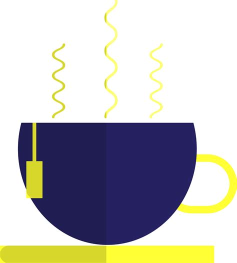 Yellow Tea Bag In Blue Hot Cup 24326095 Vector Art At Vecteezy