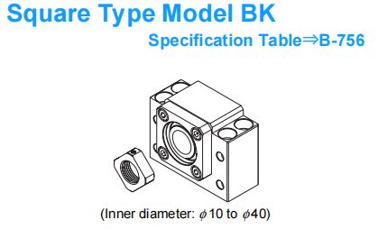 THK Ball Screw Model BK12 Square Type Support Unit On The Fixed Side