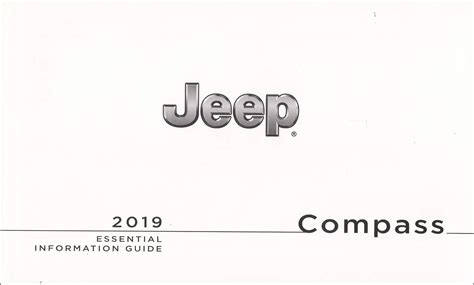 2019 Jeep Compass Essential Information Guide Owner S Manual Original Jeep Books