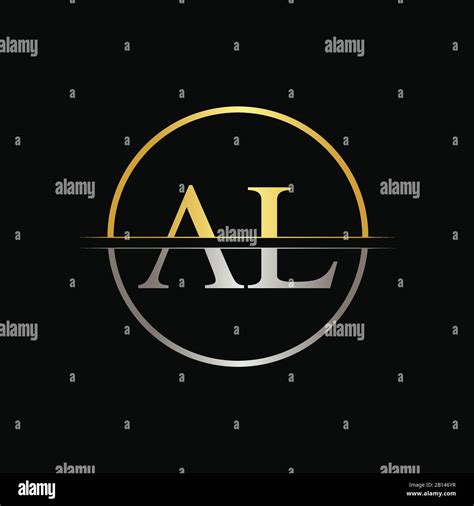 Initial Circle Al Letter With Modern Typography Vector Template